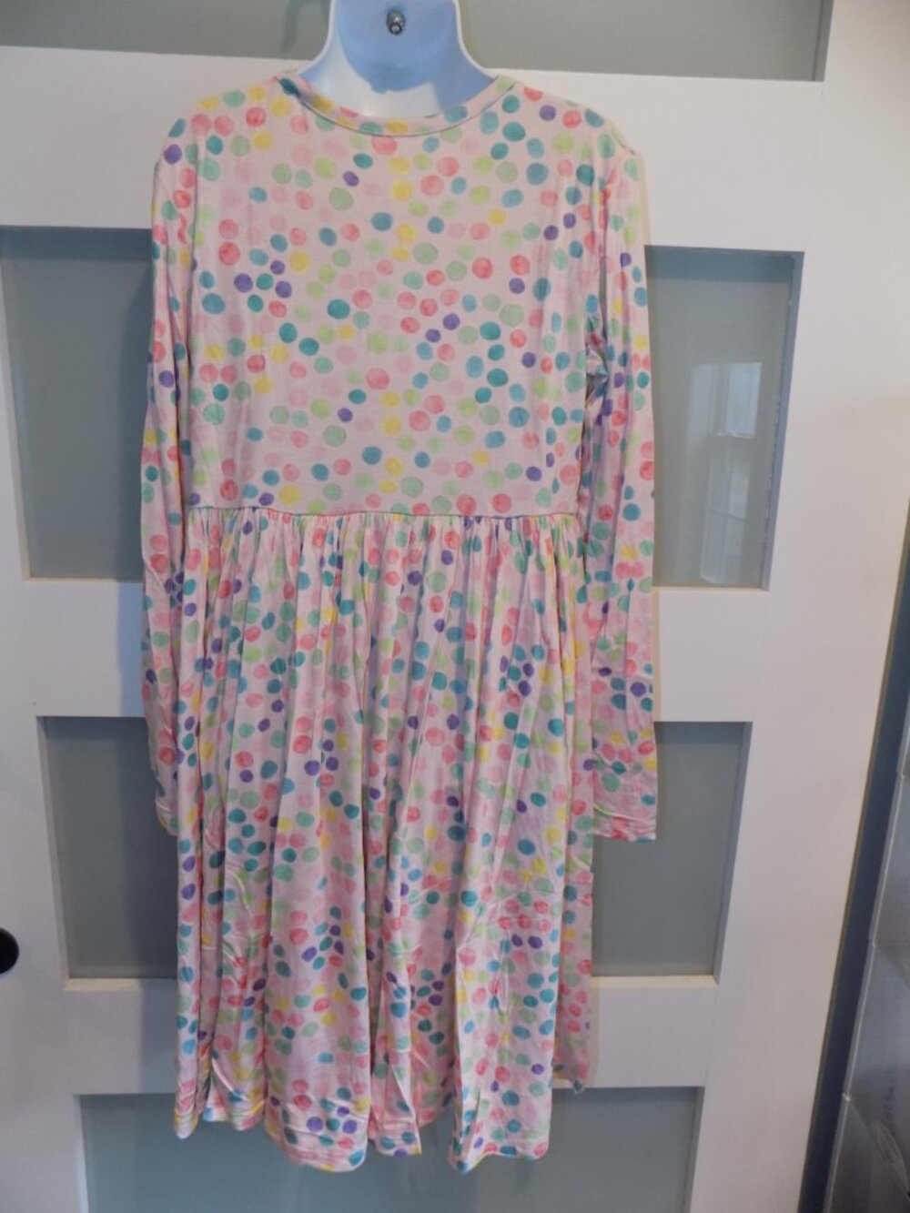 Posh Peanut Estelle LS Multicolor Polka Dot Print Twirl Dress Size 10 Girl's - Picture 3 of 3